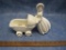75th Anniversary Haeger Maiden with Baby Carriage, 9 inches wide by 8 inches tall, 1lb 8oz