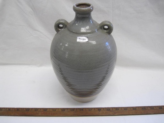 Royal Haeger Gray Stone Glaze double handled Jug, 1993, 12 inches tall, 6.5 inches wide, 3lb 4oz