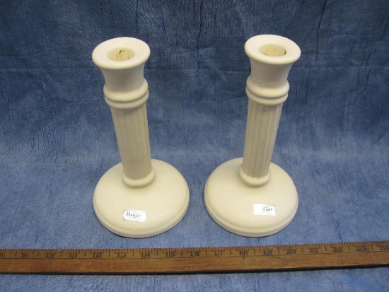 Pair of Royal Haeger 8 inch pedestal candle holders, 2lb 6oz