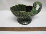 Small Green Handled Haeger Cornucopia Dish, approx 5in x 8in, 1lb 8oz