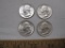 Four Silver US quarters, 2 1964, one 1963 and one 1964D, 25 g