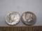 Two Silver 1964 US Kennedy Half Dollars, 24.9 g