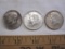 Three 1964 Silver Kennedy Half Dollars, 37.3 g