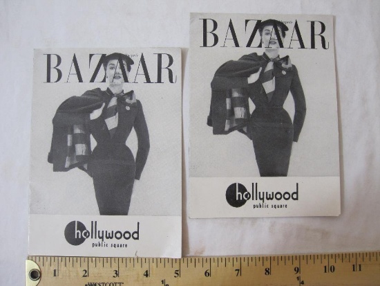 2 Vintage Bazaar Hollywood Public Square Designer Brochure for fall and winter 1952 collection, 2 oz