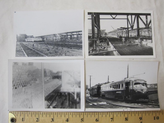 Four Vintage Black and White Train Photographs from 1970s-1980s, 1 oz