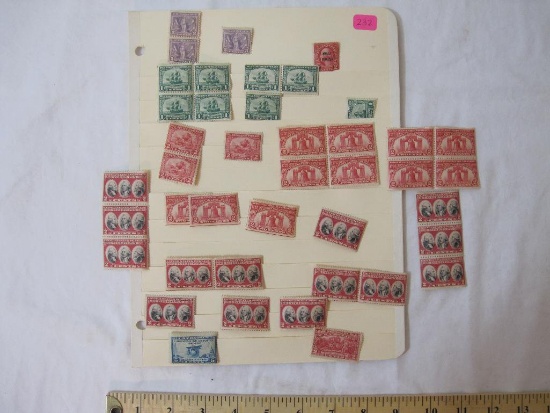 Lot of Vintage US Postage Stamps including 1926 Sesquecentennial Exposition Two Cent Stamps, 1931