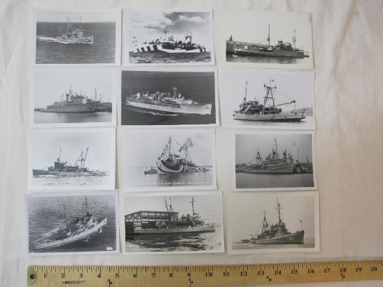 Lot of 12 vintage black and white Warship photographs, including Apache, Skylark and Tringa, , 1.2