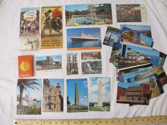 Lot of Travel Postcards and Souvenirs including Cotton Time in Dixie Cotton, National Airlines