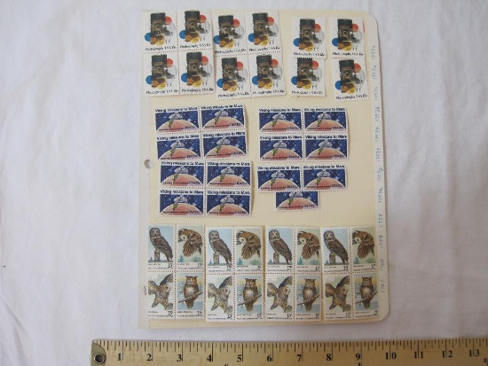 Lot of 15 Cent US Unused Postage Stamps including Photography USA 1978 Stamps, Viking Missions to