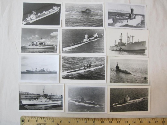 Lot of 12 vintage Warship photos, including Abraham Lincoln, T. Roosevelt, Victoria and Tunny, 1.2