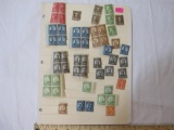 Lot of Vintage US Postage Stamps from 1916-1935 including Harding 1 1/2 cent stamps, McKinley 7 cent