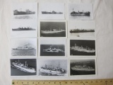 Twelve Vintage black and white Warship photographs, including Orion, Holland and Howard W. Gilmore,