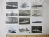 Twelve vintage Warship photographs, including the Florida, Amphitrite, Pocomoke and Langley, 1.2 oz