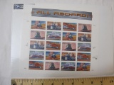 Full Sheet of Train Stamps, 20 1998 All-Aboard! USA 33 cent stamps, 2 oz