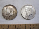 Two 1964 Silver Kennedy Half Dollars, 24.7 g