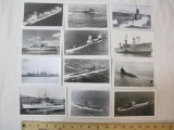 Lot of 12 vintage Warship photos, including Abraham Lincoln, T. Roosevelt, Victoria and Tunny, 1.2