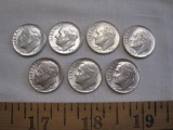 Seven 1964 US Silver Dimes, 17.4 g