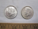 Two Silver 1964 Kennedy US Half Dollars, 25 g