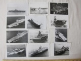 Lot of 12 vintage Warship photographs, including Bon Homme Richard, Bennington, Antietam and