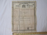 1869 German Identification/Passport Papers from Kingdom of Wurttemberg, Stamped by Hotel de