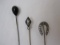 3 Vintage Hat/Stick Pins including horseshoe and diamond shaped sterling silver (1 g)