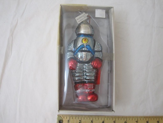Vintage Mercury Glass Astronaut Ornament, handpainted from Department 56, 1998, 5 oz
