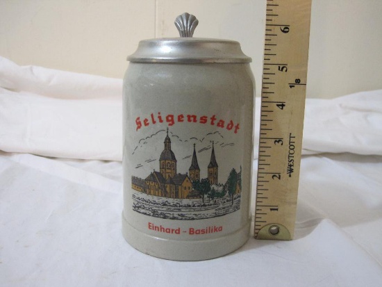 Seligenstadt Einhard-Basilika Ceramic .5L Stein, 5.5" Tall, 1 lb 11 oz