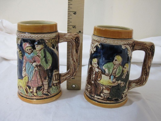 2 Vintage Ceramic Mugs, Japan, approx 5.25" tall, 1 lb 6 oz