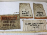 4 Vintage Nail Pouch Aprons from NJ including Kuiken Bros Lumber Co, Dillistin Lumber Company, Gold