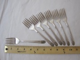 8 Melody Silverplate Salad Forks, 6