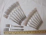 Lot of 1847 Rogers Bros (International Silver) First Love Silverplate Forks, including 8 Salad Forks