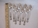8 Silverplate Monogramed (D) Teaspoons, Old Company Plate, 6