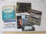 Lot of Vintage Car Books including Chevrolet Passenger Car Shop Manual (1959-1960), 1983 Pontiac