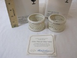 Two Lenox Collections Pierced China Votive Holders with pure 24K gold trim detail, 1 3/4