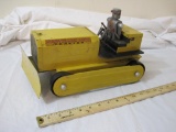 Vintage 1954 Marvelous Mike Tractor, Pressed Metal, Saunders, includes 1 pliable and intact track,