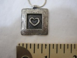 Shablool Didae Framed Heart Pendant on Sterling Silver Chain, chain and clasp marked Israel 925,