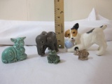 Lot of Ceramic Animals including frog marked Japan, pig, elephant, and more, 1 lb
