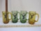 4 Eagle Rescue Colored Glass Mugs including 2 green glass Eagle Rescue and 2 orange Eagle Rescue