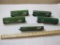 5 HO Scale Burlington Northern Train Cars including 4 hoppers and 1 boxcar with improved parts and