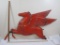 Large Vintage Metal Mobilgas Red Pegasus Logo Advertising Sign, approximately 52