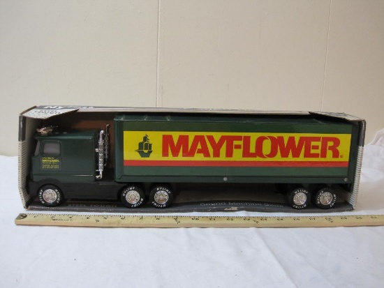 Vintage Mayflower Nylint Pressed Steel Sound Machine Semi, 20" long, in original box, 1991, 3 lb 8