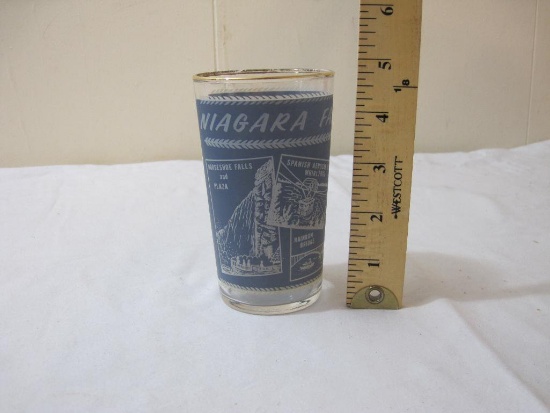 Vintage Gold-trimmed Niagara Falls-Canada Drinking Glass, 5" tall, excellent condition with some