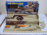 Hot Wheels Sto & Go Trucks & Trains Freight Yard in original box, 1990 Mattel, 6 lbs