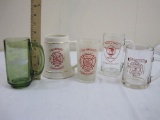Five Vintage New Jersey Glasses/Mugs including 66th Anniversary Boro of Totowa Fire Dept Ceramic Mug