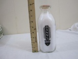 Dann's All-Star Dairy Glass Milk Bottle, one quart, with styrofoam filler and authentic milk cap, 8