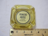 Vintage Glass Ashtray from Powers Motel Lyman Wyoming, approximately 3.5