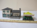 Two Plastic Train Display/Scenery Buildings including house and refreshments stand from Plasticville