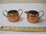 Copper Pitcher/Creamer and Sugar Bowl (no lid) Set from Coppercraft Guild, 8 oz