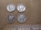 Four Silver US Mercury Dimes, two 1941, two 1942, 9.8g