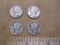 Four US Silver Dimes, 1917, three 1942, 9.6g